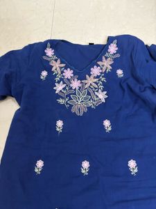 Blue Embroidered Kurta