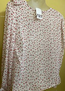See Through Strawberry Print Top