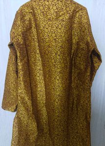 Ethnic motifs printed silk kurta