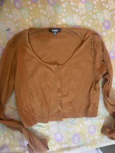 fasttt 🤩🥳Ribbed Button-Front Crop Top