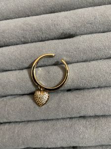 Rhinestone Heart Ring Adjustable