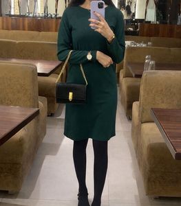 Green Long Sleeve Casual Dress