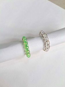 Pearl &amp; Silver Rings(any 2)