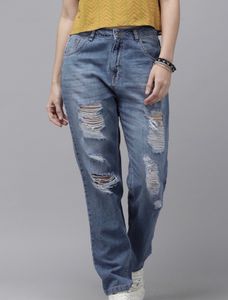 Roadster Straight Ripped Boyfriend Jeans