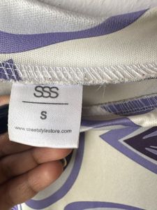 Heart Print Long Sleeve Lavander Top