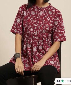 Floral Printed  A-line Short Kurti