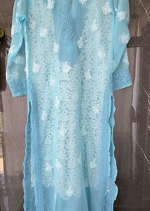 Light Blue Chikankari Kurti