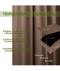 Brown &amp; White Curtain - 3 Piece