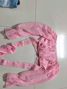 Pink 🩷 Crop Top ,Bow In The Back