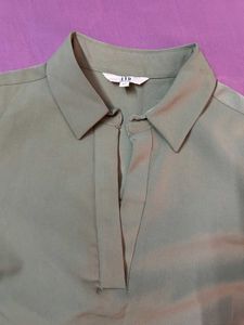Olive Green Belted Shirt Dress