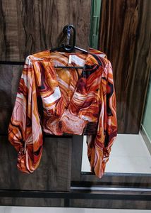 Turn Up the Heat with This Fiery Print Crop Top