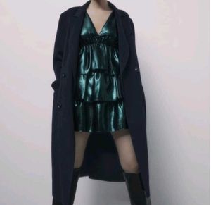 Zara Metallic Green Festive Dress