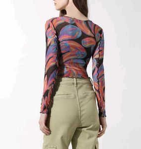 Abstract Printed Fitted Crop top