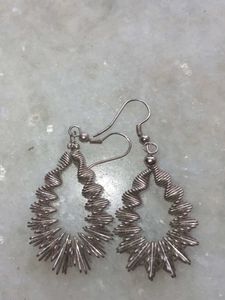 Stylish Silver-Tone Dangle Earrings Set