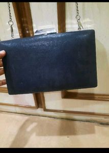 Navy Beaded Clutch