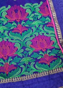 Georgette Saree With Thread work And Patch Border.
