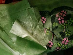 Women&#39;s Net  Embroided Frill Unstitched Lehenga