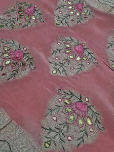 Pink Designer Saree With Blouse