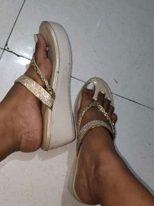 Golden Partywear Wedges
