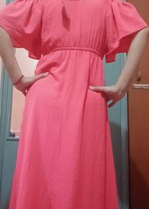 Coral Cold Shoulder Dress