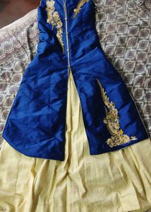 Elegant Blue Embroidered Dress