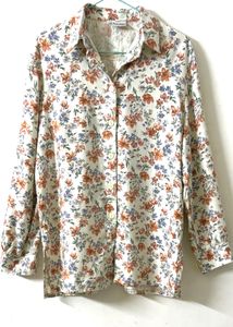 Floral Print Button-Down Top