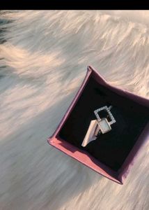 925 Silver Square Design Ring Wth Hallmark