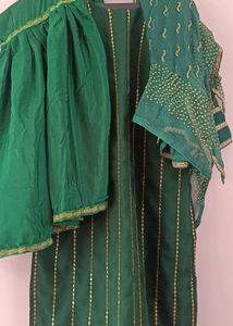 Beautiful Green Partywear Sharara Dress 👗