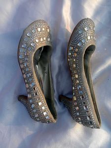 Sparkly Silver rhinestone Ballerinas