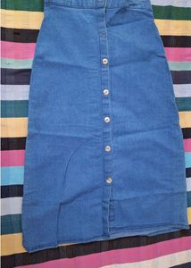 Button-Down Denim Skirt