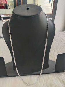 Pure Silver Biscuit Chain For Women Nd Mens