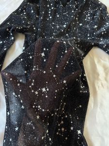 Shein Black Mesh Net Full Sleeves Top