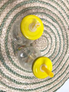 2 Mason Bottles With Straw