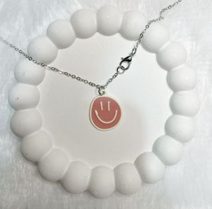 Pink Smiley Face Necklace