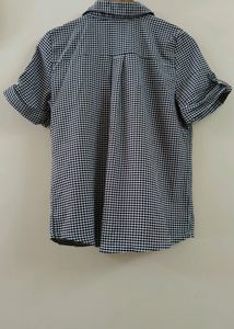 Black and White Checkered Button-Up Shirt
