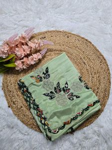 *Handmade Saree**Saree fabric*:- *PURE Chinon**Wor