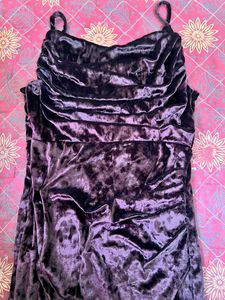 Velvet Slit Maxi Dress