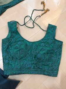 Dark Turquoise Lehnga With Net Dupptta