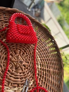 Red Beaded Handbag