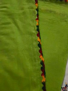 green pure cotton dupatta.