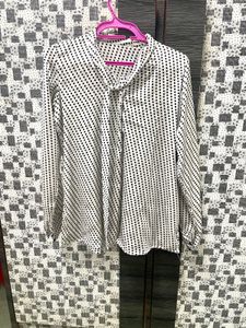 Polka Dot Tie Neck Top