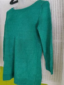 Green Knit 3/4 Sleeve Top