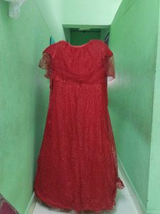 Elegant Red Party Gown