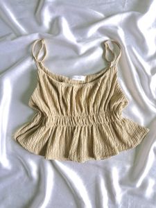 Cute Beige Peplum Top