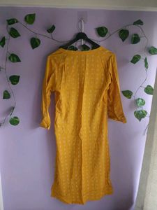 Yellow Printed Kurta