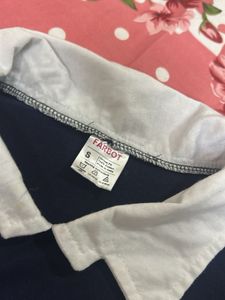 Navy Blue Collared Top
