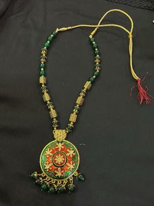 Bohemian Green Beaded Necklace