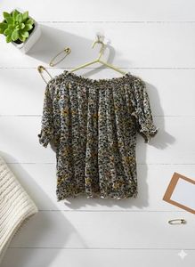 Ajio Top &amp; Black A-Line Midi Skirt