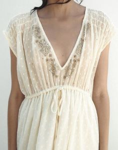 Zara Mesh Swiss Dot Smock Dress