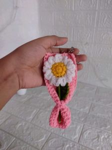 Crochet Flower Keychain 1ps